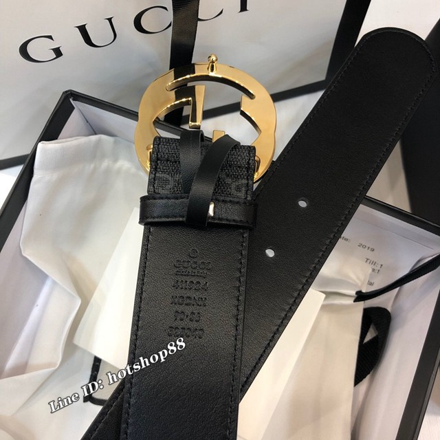 Gucci經典男士皮帶 古奇PVC人造帆布印花腰帶  jjp2518